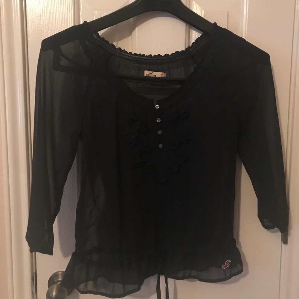 Hollister Navy Sheer Top